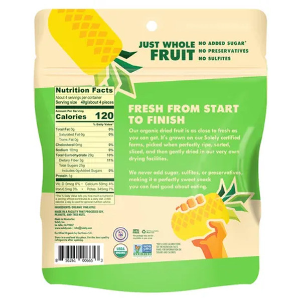 Solely® 5.5 oz. Organic Dried Pineapple Rings