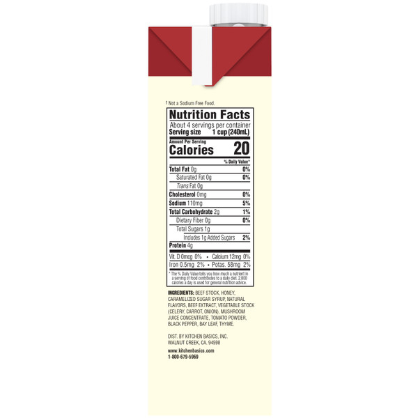 Kitchen Basics® 32 oz. Unsalted Beef Stock