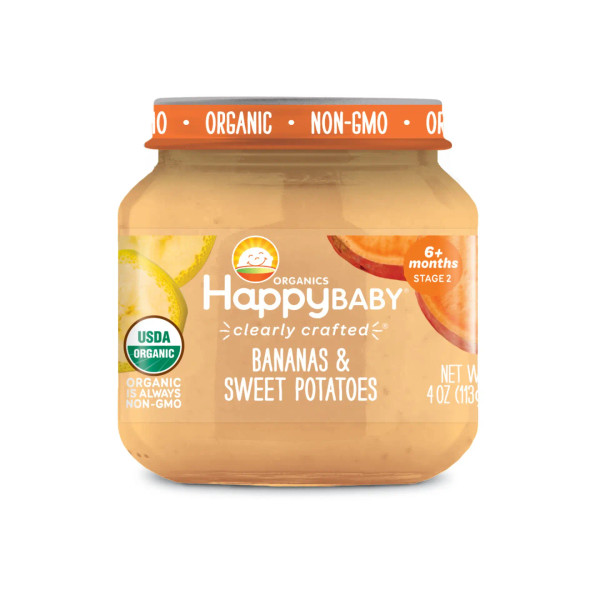 Happy Baby® 4 oz. Clearly Crafted Bananas & Sweet Potatoes Jar