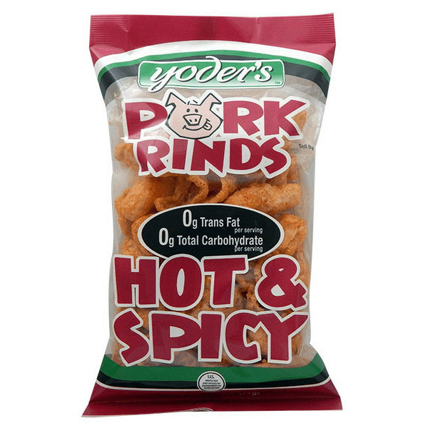 Yoder's 3.5 oz. Hot and Spicy Pork Rinds (12 Pack)