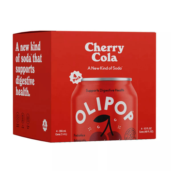 OLIPOP® 12 fl. oz. Cherry Cola Prebiotic Soda (4 Pack)