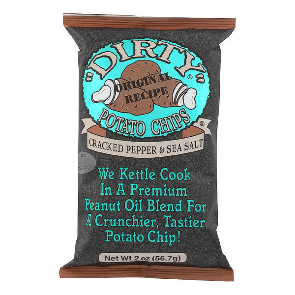 Dirty Potato Chips 2 oz. Cracked Pepper & Seal Salt (25 Pack)