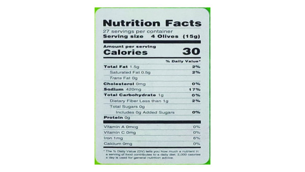 Baroody 22.9 oz. Sliced Green Olives with Sweet Peppers