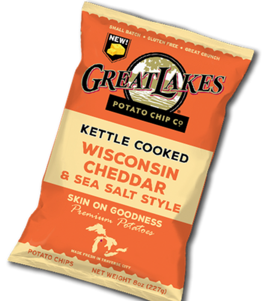 Great Lakes 1.375 oz. Wisconsin Cheddar & Sea Salt Potato Chips (40 Pack)