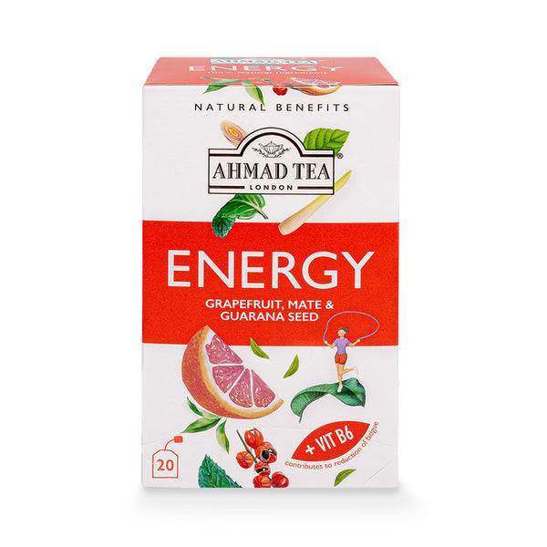 Ahmad Natural Benefits Grapefruit, Mate & Guarana Seed "Energy" Infusion Tea (20 Tea Bags)