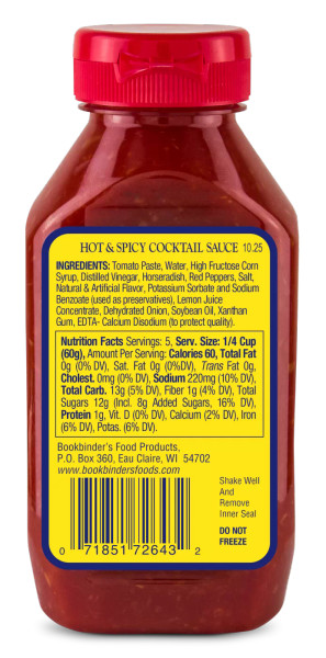 Bookbinders 10.5 oz. Hot & Spicy Cocktail Sauce
