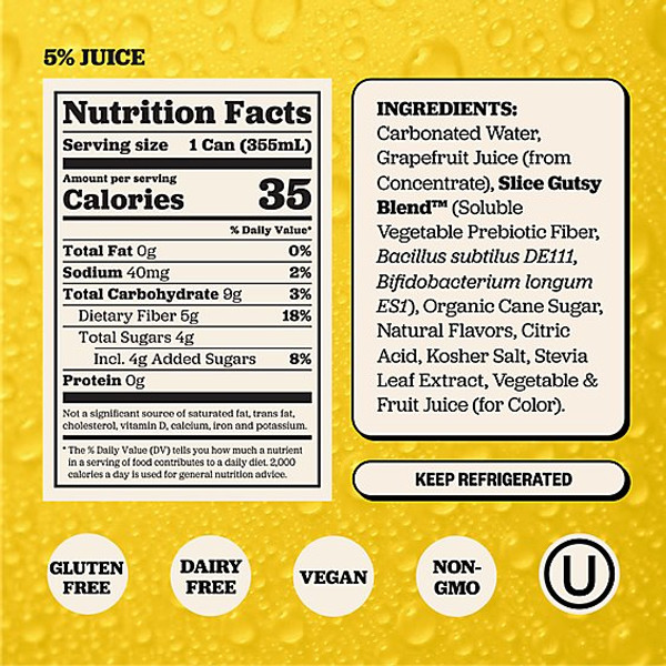 Slice 12 fl. oz. Grapefruit Spritz Healthy Soda (12 Pack)