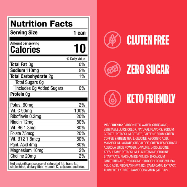 ZOA 12 fl. oz. Zero Sugar Strawberry Watermelon Energy Drink