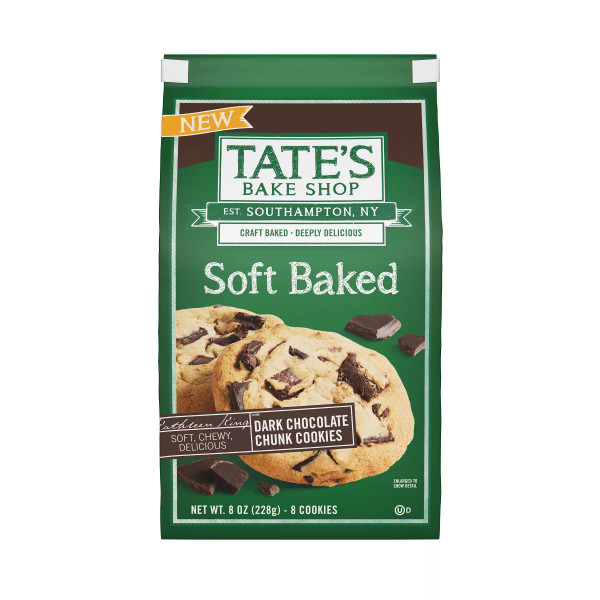 Tate's Bake Shop 8 oz. Soft Baked Dark Chocolate Chunk Cookies