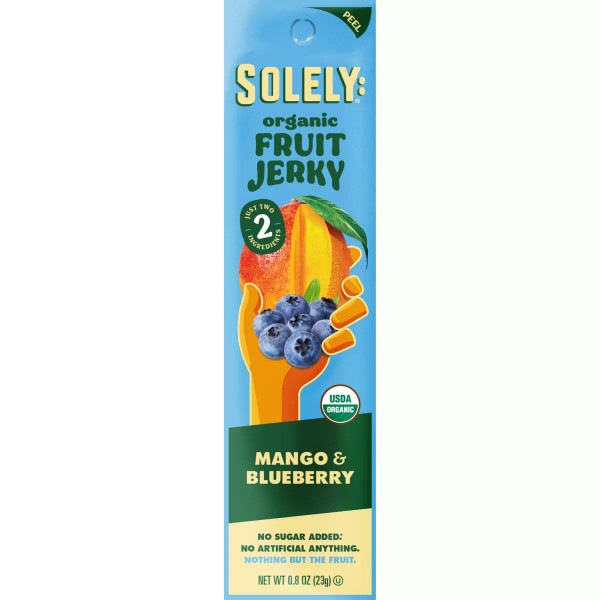 Solely® 0.8 oz. Organic Mango Blueberry Jerky (6 Pack)