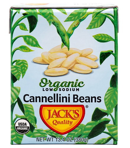 Jack's Quality 13.4 oz. Organic Low Sodium Cannellini Beans