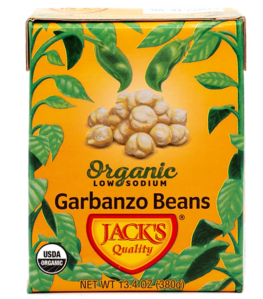 Jack's Quality 13.4 oz. Organic Low Sodium Garbanzo Beans