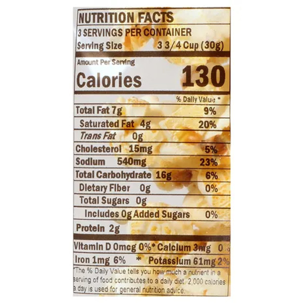 Backroad Country® 3.5 oz. Butter and Salt Popcorn