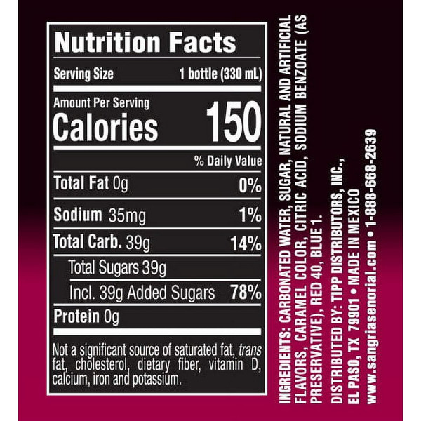Sangria Senorial 11.16 fl. oz. Natural Flavor Soda