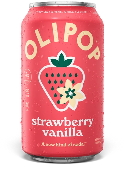 OLIPOP® 12 fl. oz. Strawberry Vanilla Prebiotic Soda