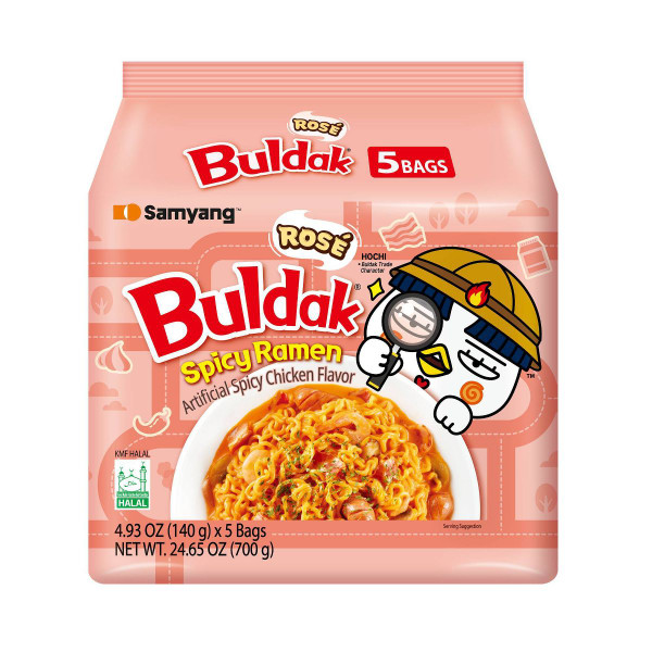 Samyang 4.93 oz. Buldak Rose Spicy Ramen Noodles (5 Pack)