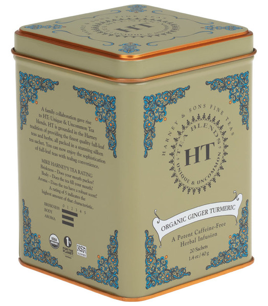 Harney & Sons Organic Ginger Turmeric Herbal Infusion Tea (20 Sachets)