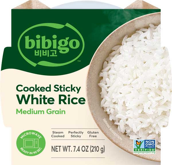 Bibigo 7.4 oz. Gluten Free Cooked Sticky White Rice
