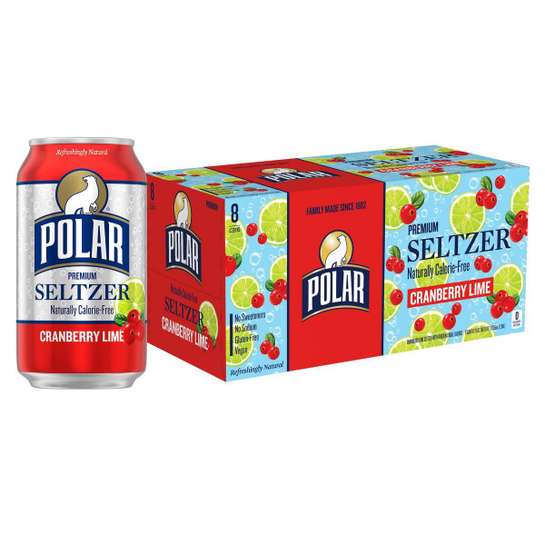 Polar 12 fl. oz. Cranberry Lime Seltzer Water (8 Pack)