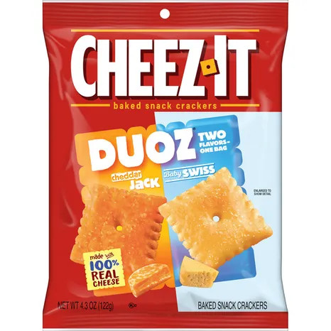 Cheez-It 4 oz. DUOZ Cheddar Jack and Baby Swiss Baked Snack Crackers