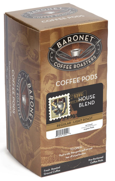 Baronet Coffee Roasters House Blend Light Roast K-Cup Coffee Pods (18 Count)