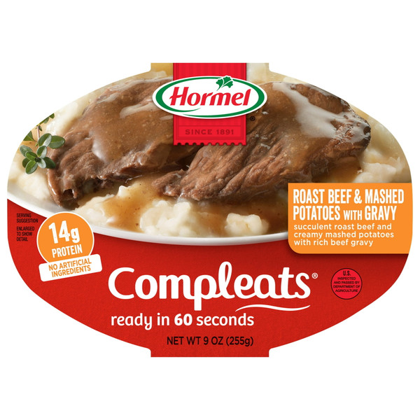 Hormel Compleats 9 oz. Roast Beef & Mashed Potatoes Microwavable Tray
