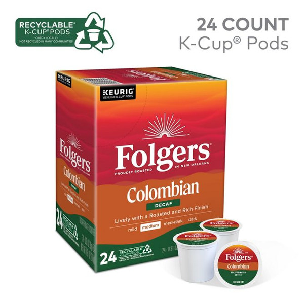 Folgers® Colombian Decaffeinated Medium Dark Roast Coffee K-Cups (24 Pack)
