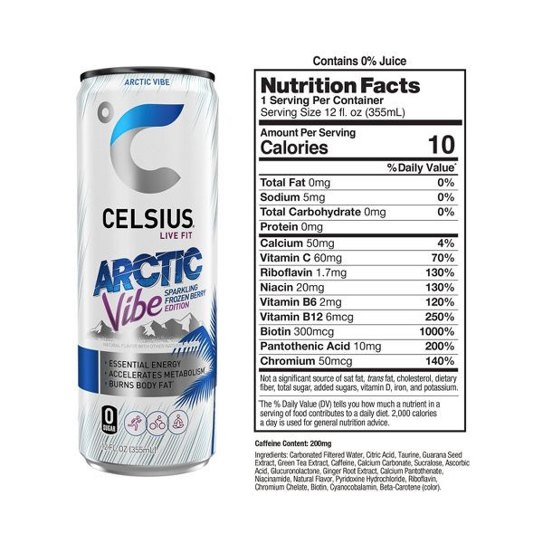 CELSIUS® 12 fl. oz. Sparkling Arctic Vibe Functional Energy Drink