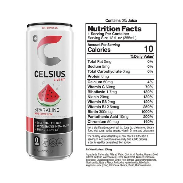 CELSIUS® 12 fl. oz. Sparkling Watermelon Functional Energy Drink
