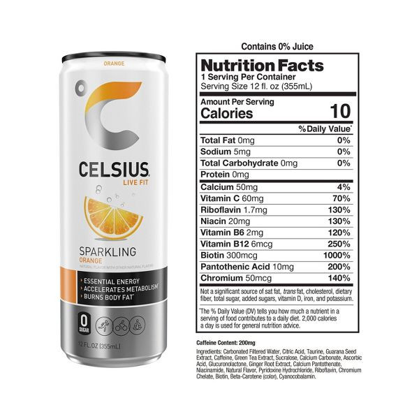 CELSIUS® 12 fl. oz. Sparkling Orange Functional Energy Drink