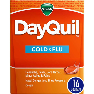 Vicks® Dayquil Cold & Flu Over-the-Counter Medicine (16 Count)
