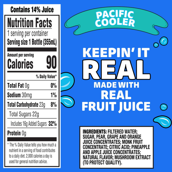 Capri Sun 12 fl. oz. Pacific Cooler Naturally Flavored Juice Drink Blend