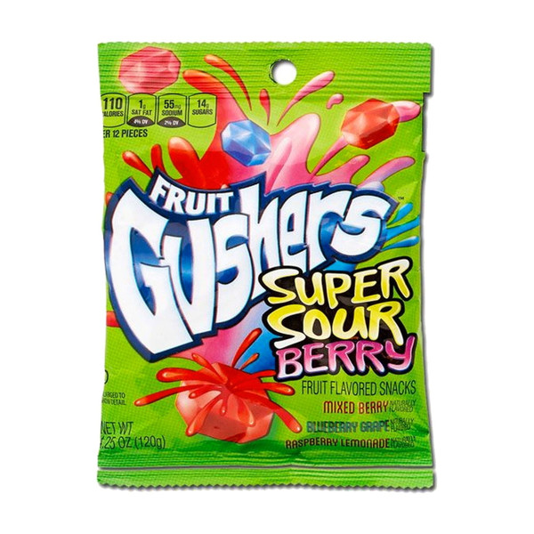 Gushers 4.25 oz. Super Sour Berry Fruit Flavored Snacks