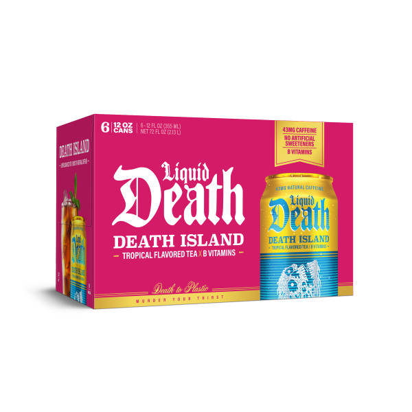 Liquid Death 12 fl oz. Death Island Tropical Flavored Black Tea (6 Pack)