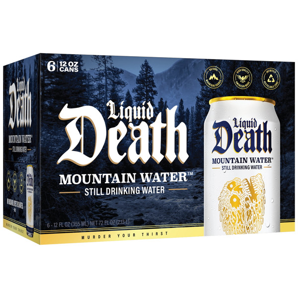 Liquid Death 12 fl oz. Mountain Water Still Drinking Water (6 Pack)