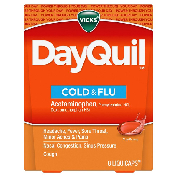 Vicks® Dayquil Cold & Flu Over-the-Counter Medicine (8 Count)