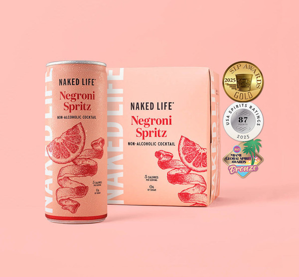 Naked Life 8.4 fl. oz. Negroni Spritz Non-Alcoholic Cocktail (4 Pack)