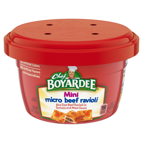 Chef Boyardee 7.5 oz. Beef Ravioli in Tomato and Meat Sauce Microwavable Meal