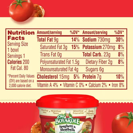 Chef Boyardee 7.5 oz. Spaghetti & Meatballs in Tomato Sauce Microwavable Meal
