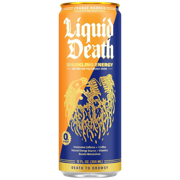 Liquid Death 12 fl oz. Orange Horror Sparkling Energy Drink