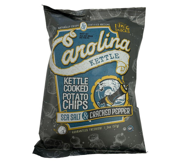 Carolina Kettle 2 oz. Sea Salt & Cracked Pepper Kettle Cooked Potato Chips (20 Pack)