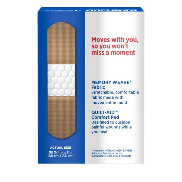 Band-Aid Flexible Fabric Brand Comfortable Protection Bandages (30 Count)
