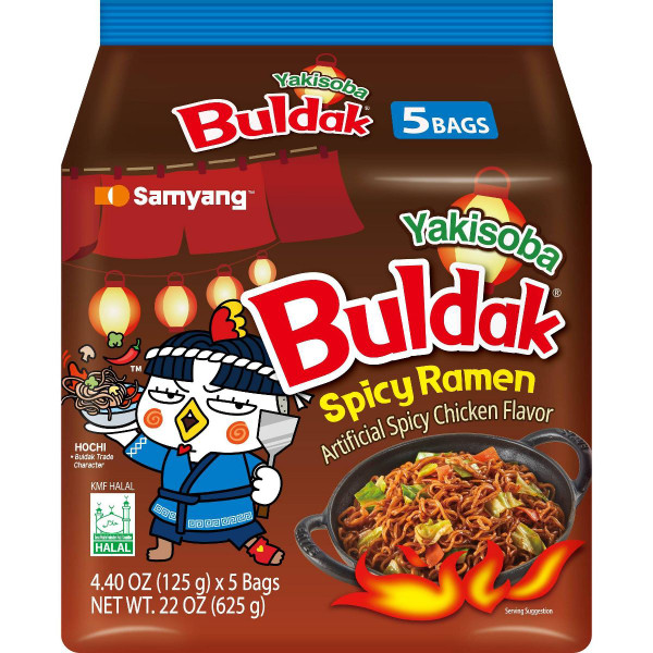 Samyang 4.40 oz. Buldak Yakisoba Chicken Flavor Spicy Ramen Noodles (5 Pack)