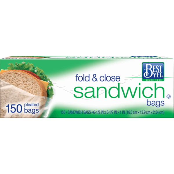 Best Yet® Fold & Close Food Storage Sandwich Bags (150 Count)