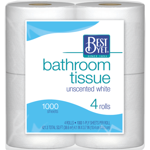 Best Yet® 1000 Sheet Bath Tissue (4 Rolls)