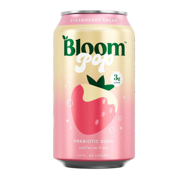 Bloom 12 fl oz. Strawberry Cream Prebiotic Soda