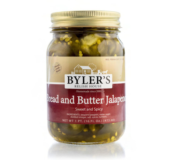 Byler's Relish House 16 oz. Bread & Butter Jalapenos Pickles