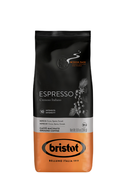 bistot 8.8 oz. Espresso Cremoso Italian Café Macinato Medium Roast Ground Coffee