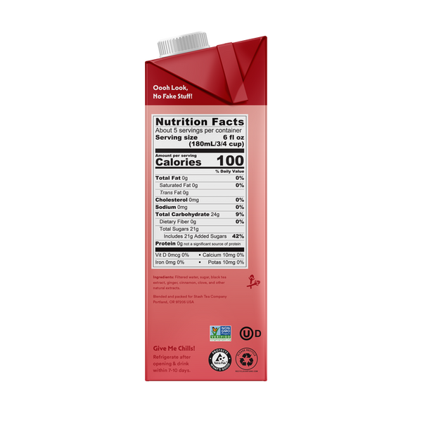 Stash Tea 32 fl. oz. Double Spiced Chai Tea Latte