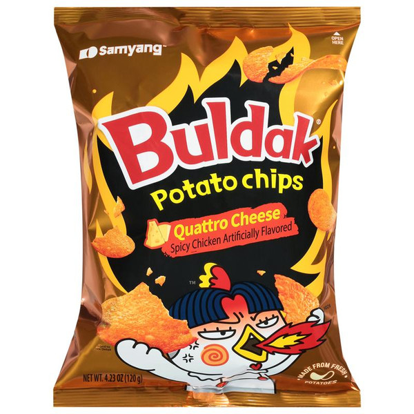 Samyang 4.23 oz. Buldak Quattro Cheese Potato Chips